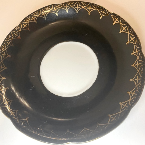 Vintage Teacup Black Nippon Yoko Boeki Japan, Gold Handpainted Lusterware Tea - Picture 11 of 13